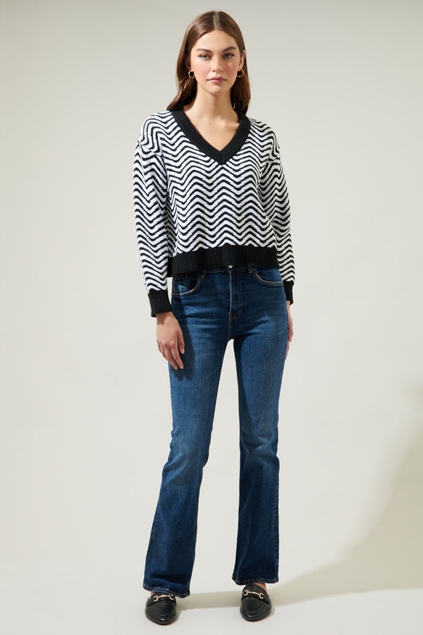 Sugarlips Greta Zebra Long Sleeve Sweater