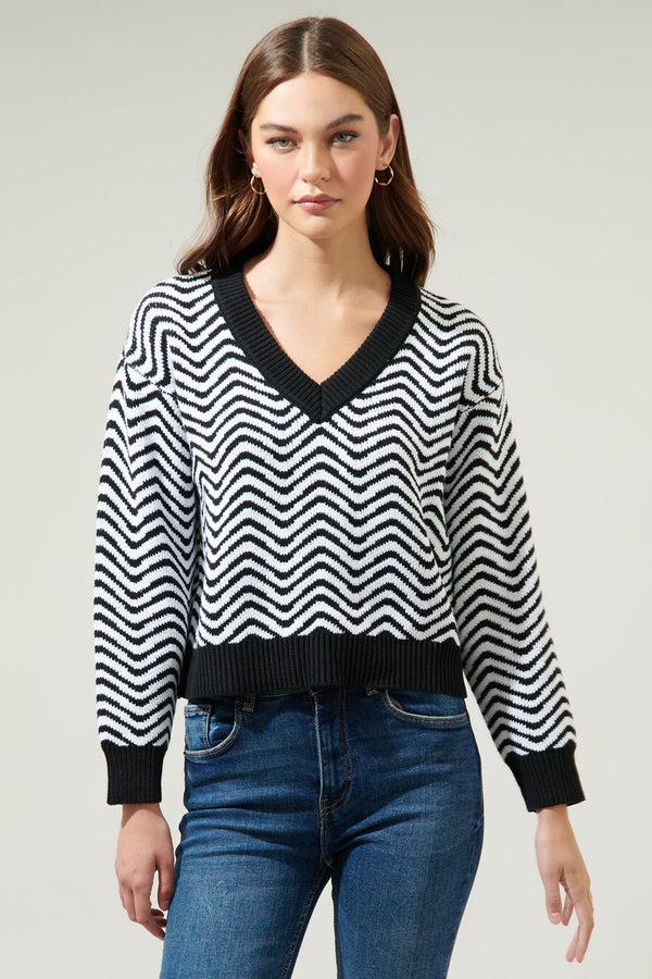 sugarlips Greta Zebra Long Sleeve Sweater