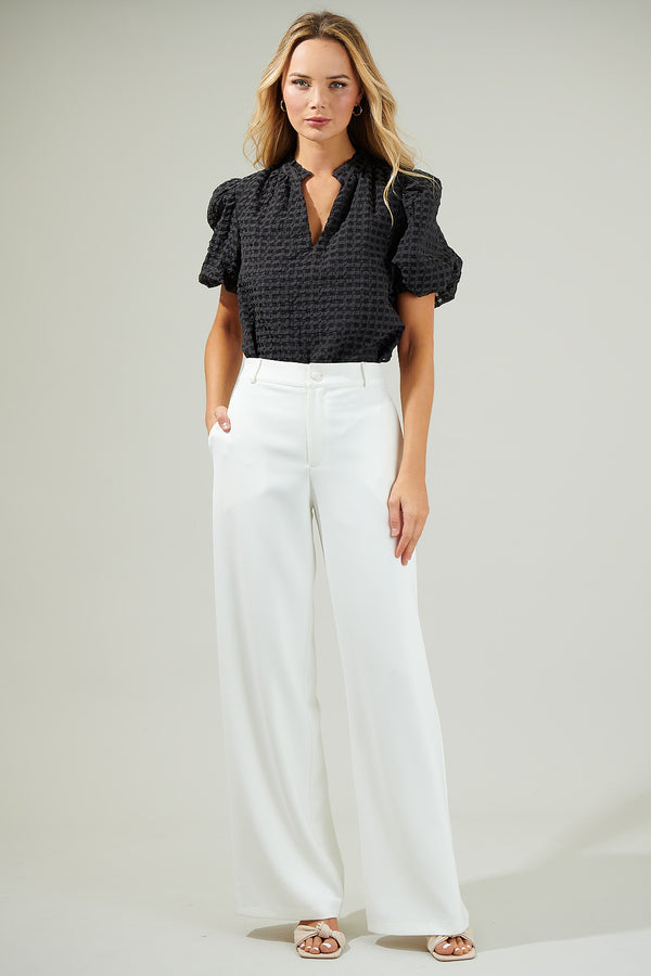 Sugarlips Gretna Organza Check Ruffle Blouse