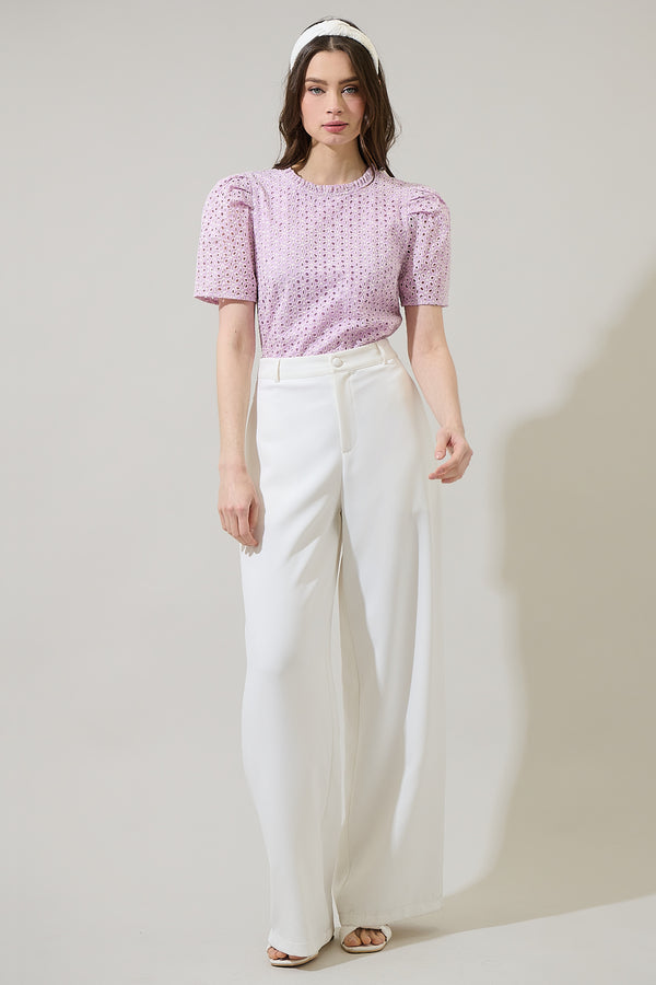 Sugarlips Hadi Eyelet Veronica Puff Sleeve Blouse