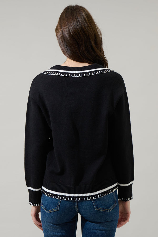 Sugarlips Haines Contrast Collared Sweater