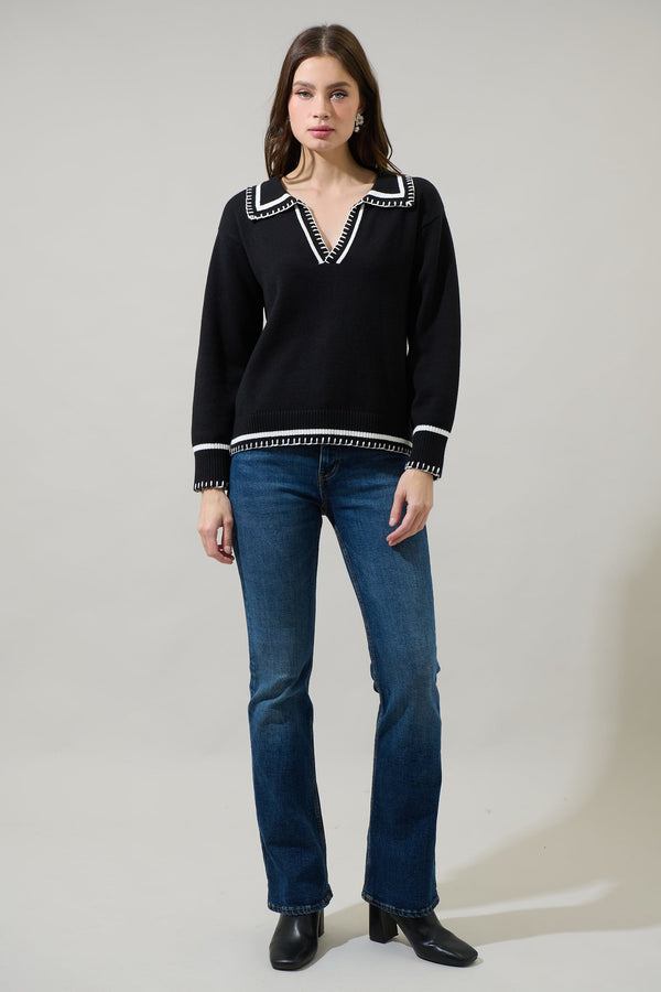 Sugarlips Haines Contrast Collared Sweater