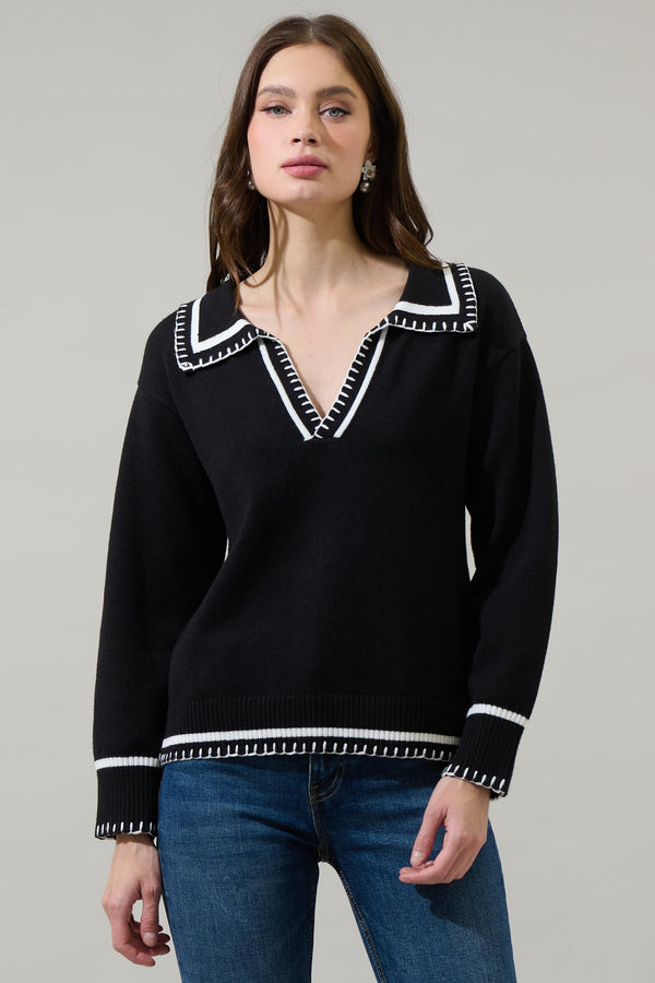 sugarlips Haines Contrast Collared Sweater