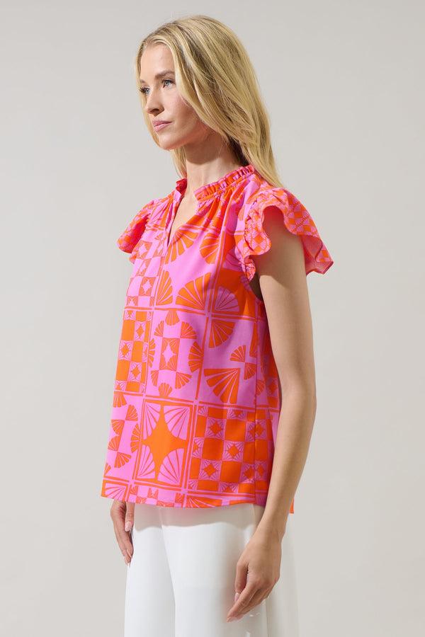 Sugarlips Haines Town Rioja Ruffle Blouse