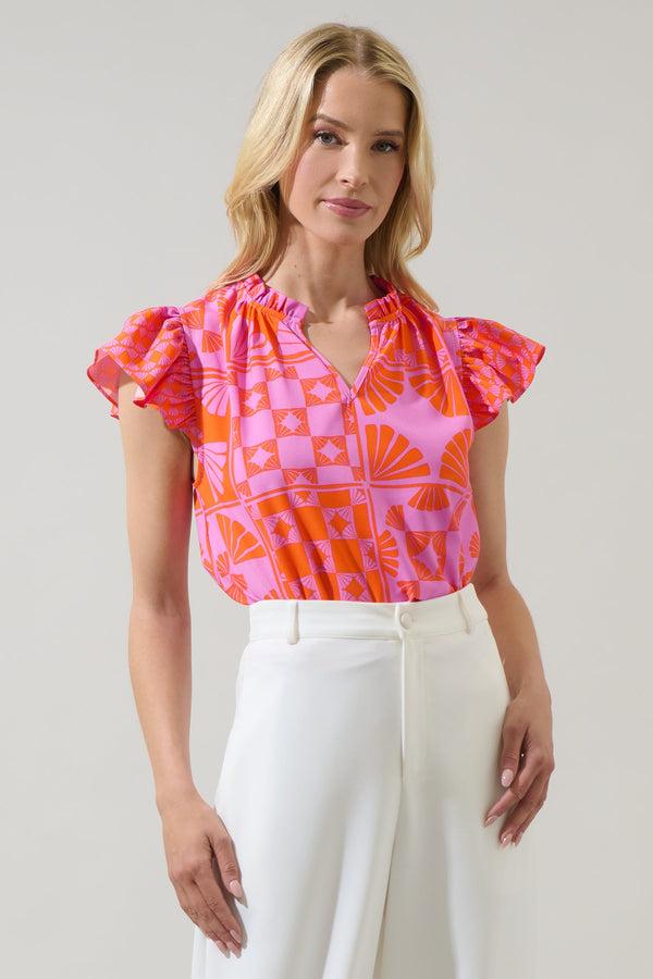 sugarlips Haines Town Rioja Ruffle Blouse