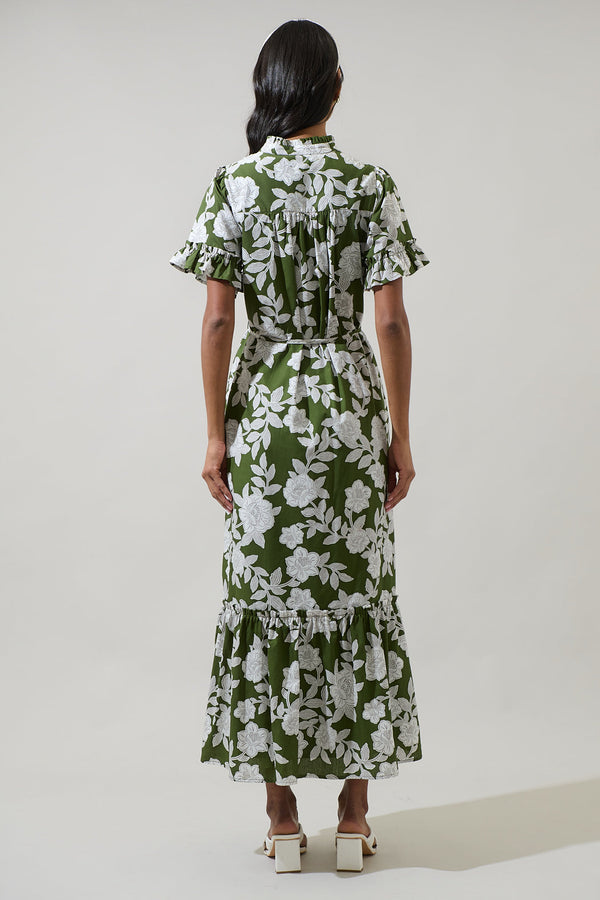 Sugarlips Haizley Floral Alna Button Up Midi Dress