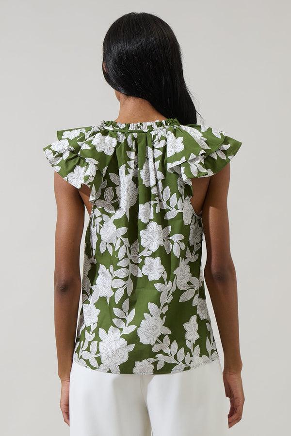 Sugarlips Haizley Floral Siya Ruffle Top