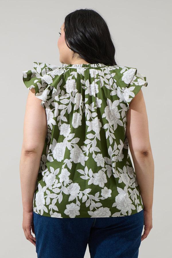 Sugarlips Haizley Floral Siya Ruffle Top Curve