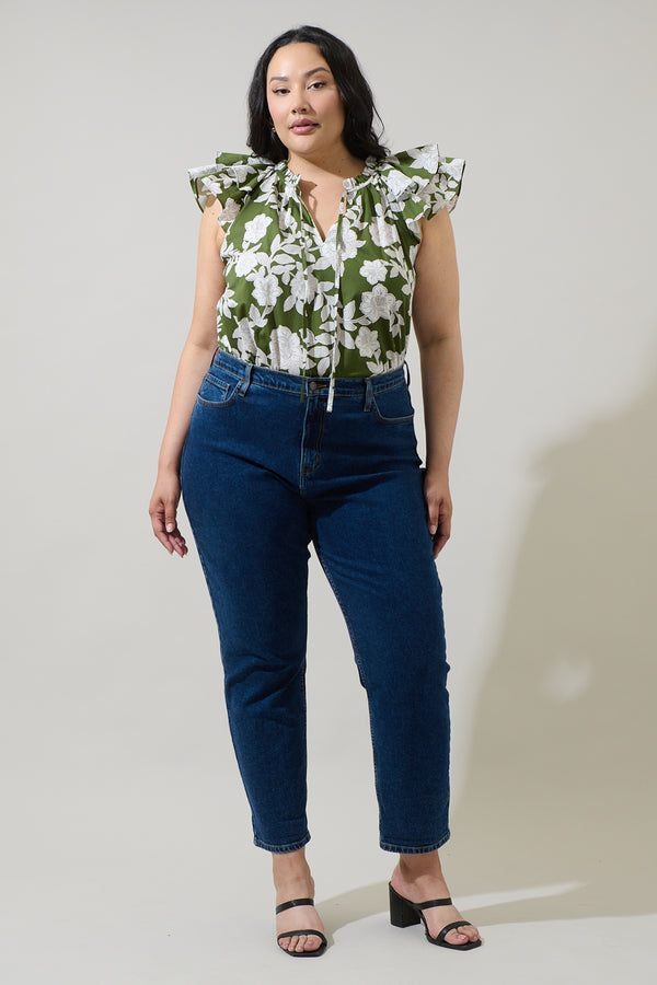 Sugarlips Haizley Floral Siya Ruffle Top Curve