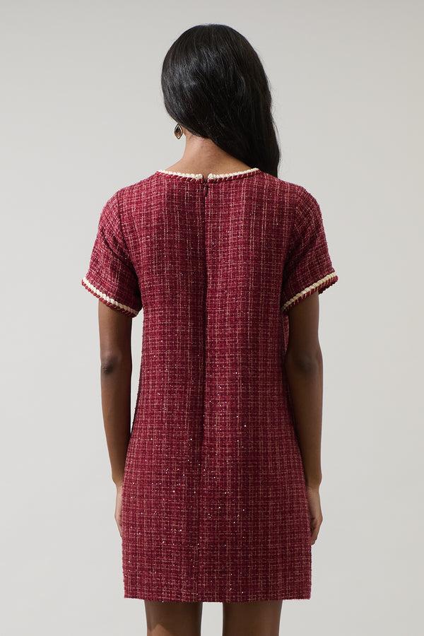 Sugarlips Haley Audrey Tweed Shift Mini Dress