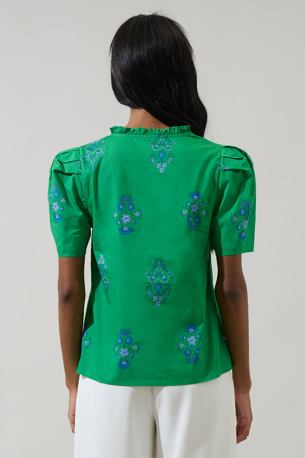 Sugarlips Halina Floral Gettie Ruffle Top