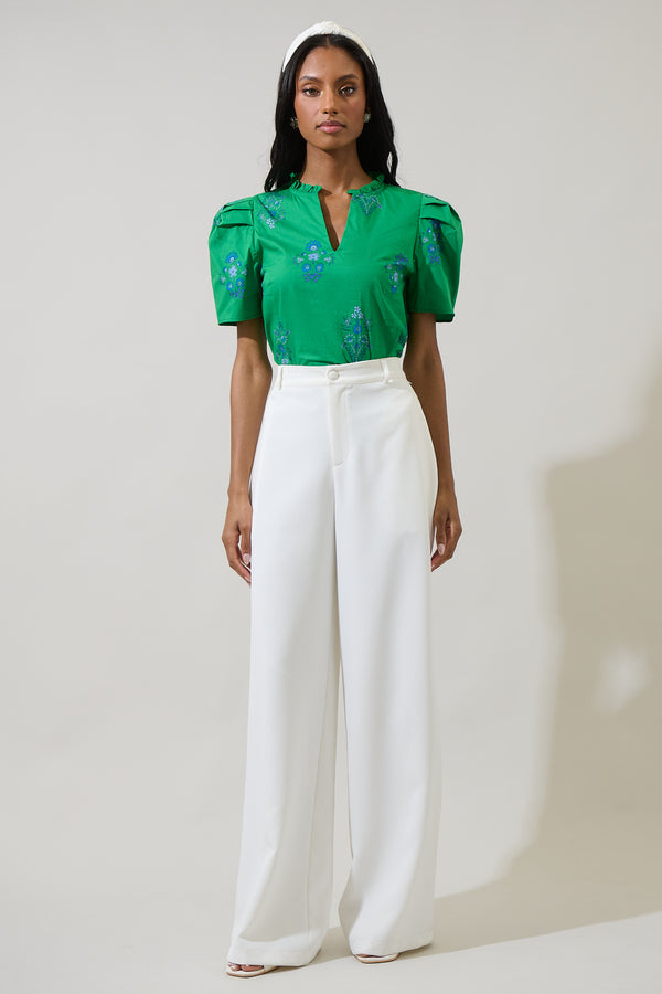 Sugarlips Halina Floral Gettie Ruffle Top