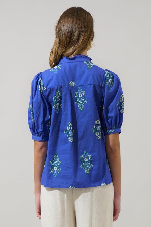 Sugarlips Haline Floral Terri Puff Sleeve Top