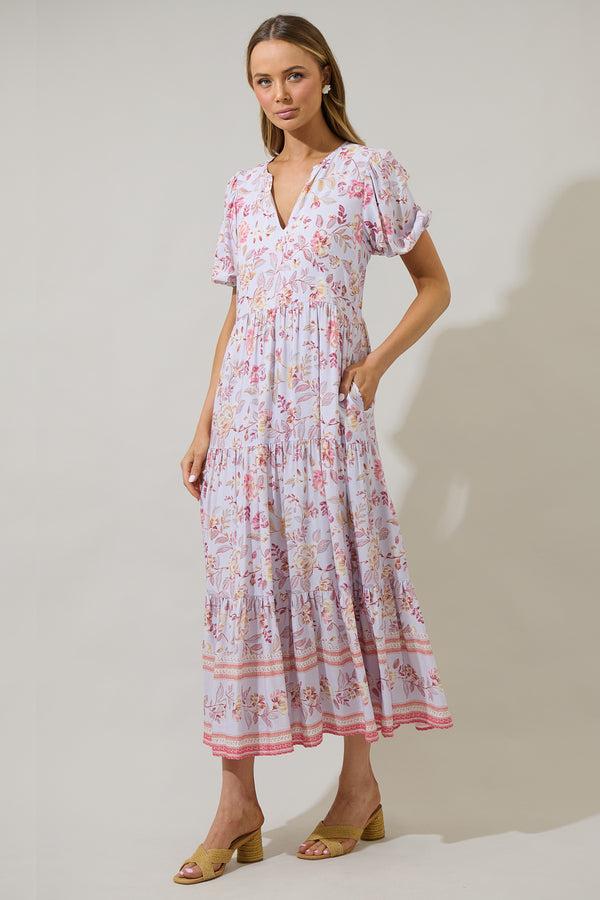 Sugarlips Hanson Floral Tiered Maxi Dress