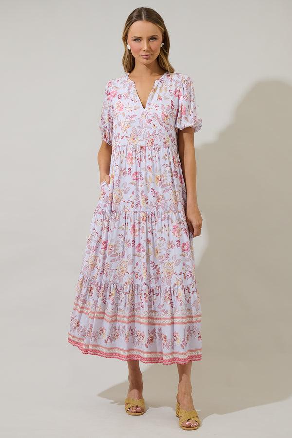 sugarlips Hanson Floral Tiered Maxi Dress