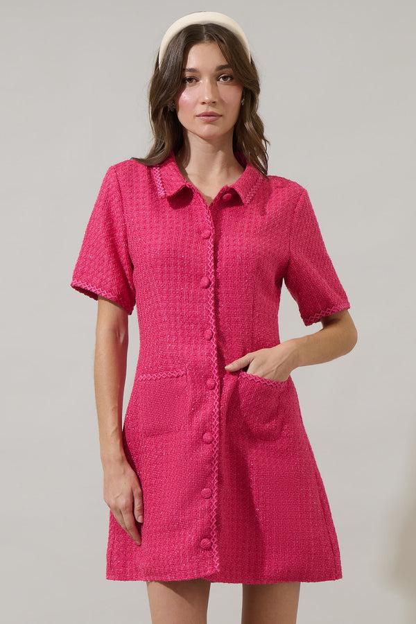 sugarlips Harlan Tweed Nissa Collared Mini Dress