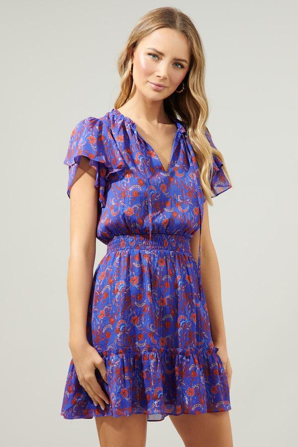 Sugarlips Harlann Floral Bumble Ruffle Mini Dress