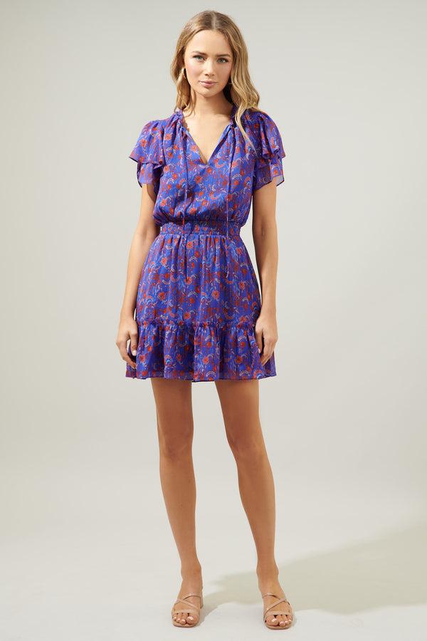Sugarlips Harlann Floral Bumble Ruffle Mini Dress