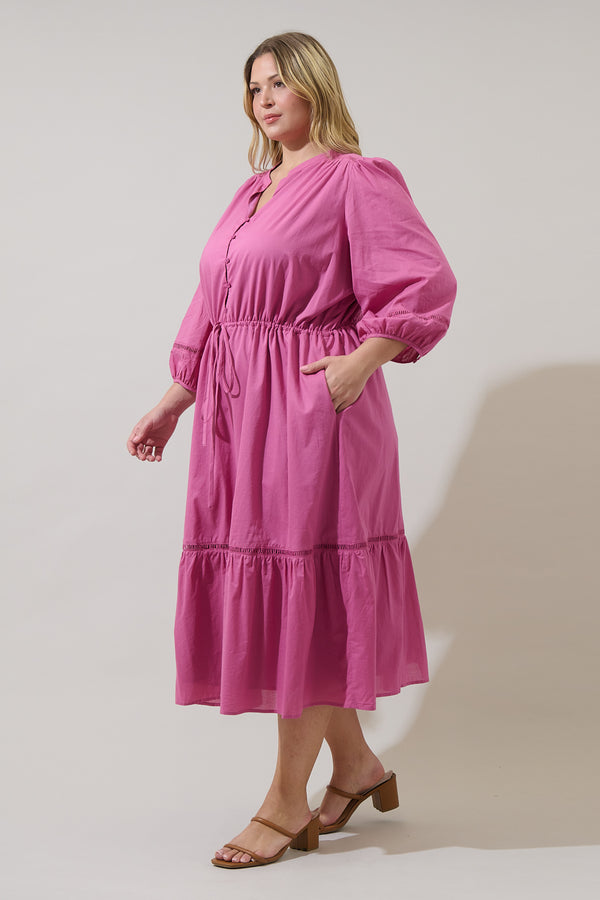 Sugarlips Harmy Drawstring Midi Dress Curve