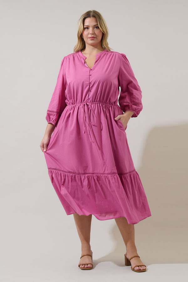 sugarlips Harmy Drawstring Midi Dress Curve