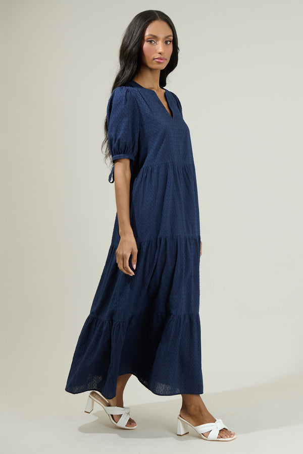 Sugarlips Harper Textured Tiered Midi Dress
