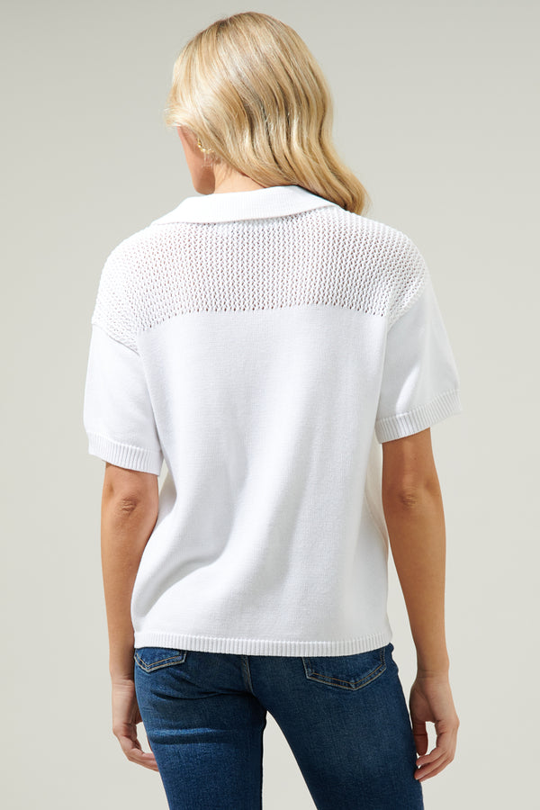 Sugarlips Harrison Short Sleeve Polo Sweater Top