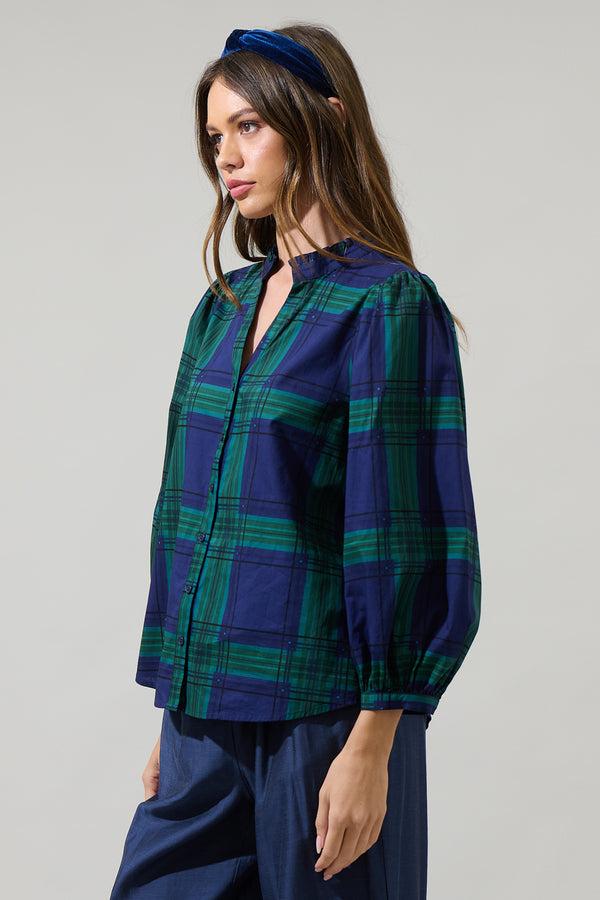Sugarlips Harrisville Plaid Ima Button Up Top