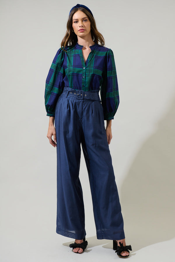 Sugarlips Harrisville Plaid Ima Button Up Top