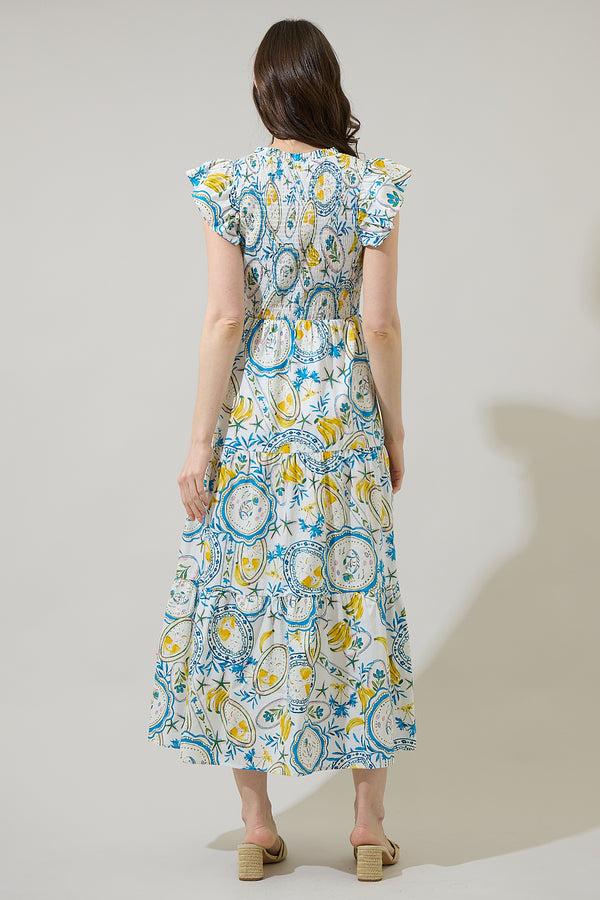 Sugarlips Harvest Island Sunfire Tiered Midi Dress