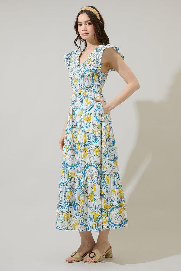 Sugarlips Harvest Island Sunfire Tiered Midi Dress