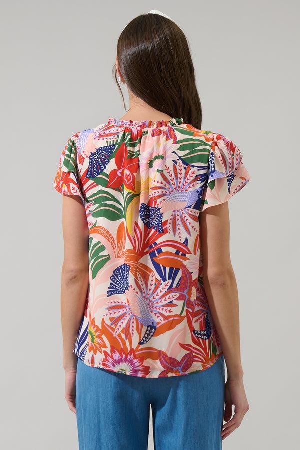 Sugarlips Hatley Floral Hessa Ruffle Blouse