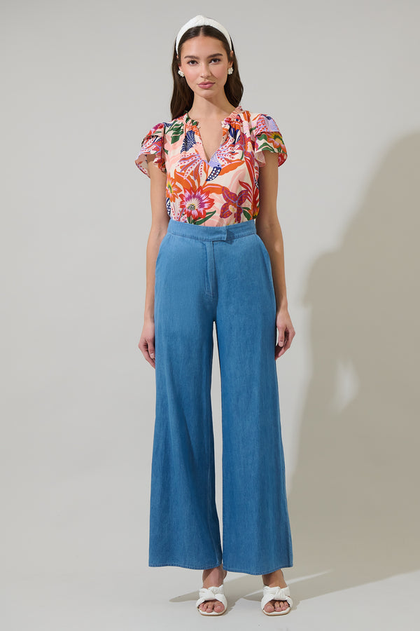 Sugarlips Hatley Floral Hessa Ruffle Blouse