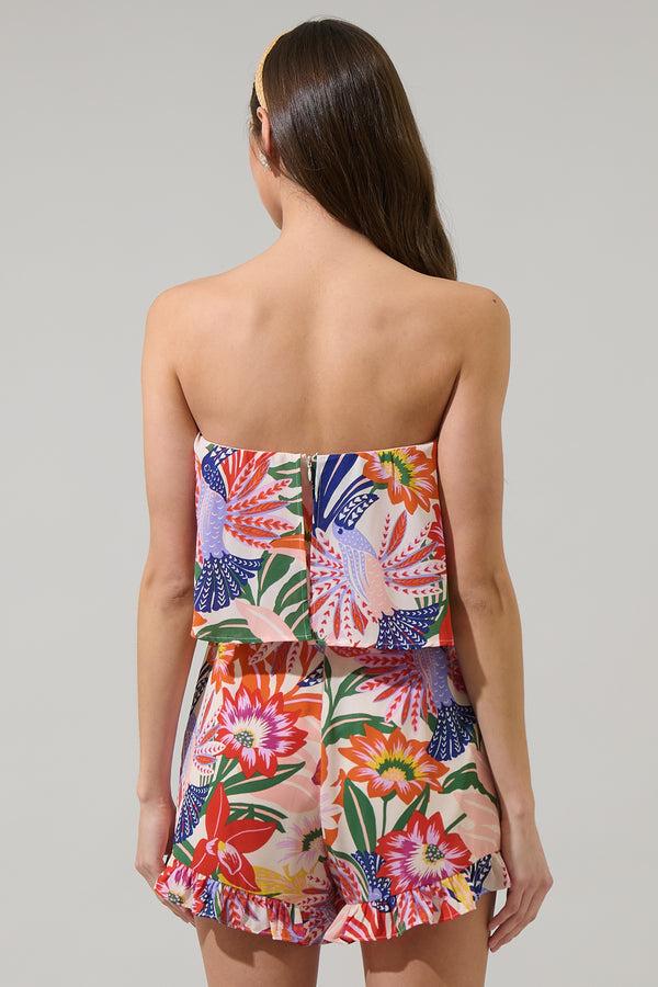 Sugarlips Hatley Floral Milton Strapless Romper