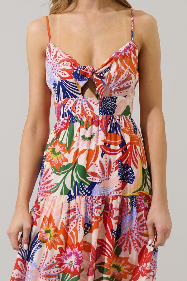 Sugarlips Hatley Floral Tie Knot Midi Dress