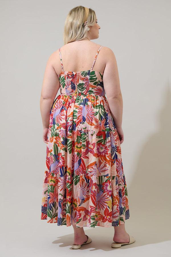 Sugarlips Hatley Floral Tie Knot Midi Dress Curve