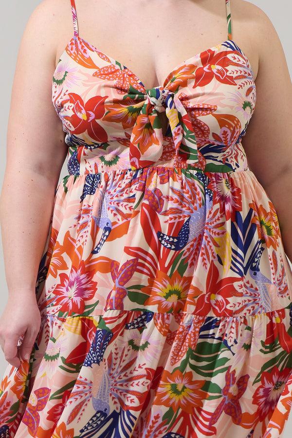 Sugarlips Hatley Floral Tie Knot Midi Dress Curve