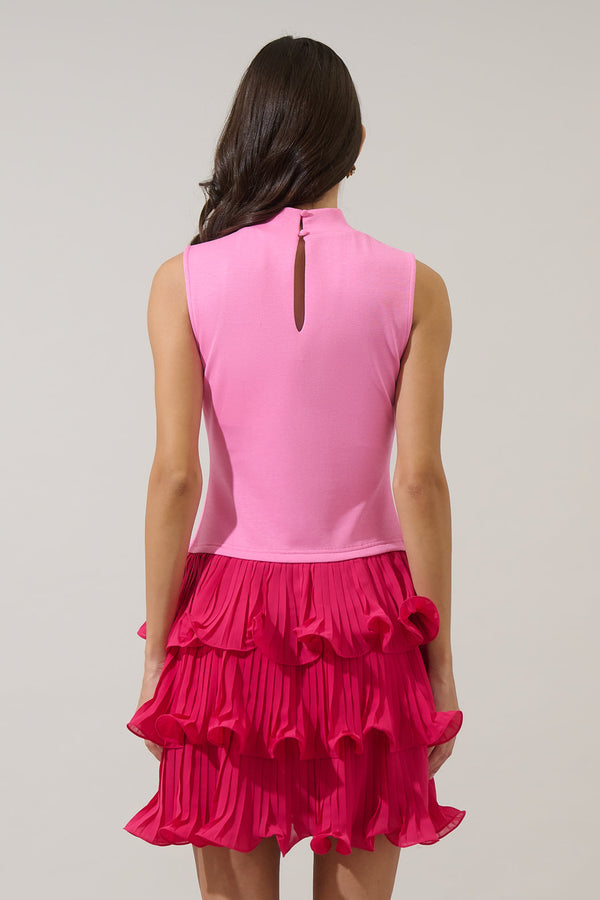 Sugarlips Haydri Color Block Pleated Mini Dress