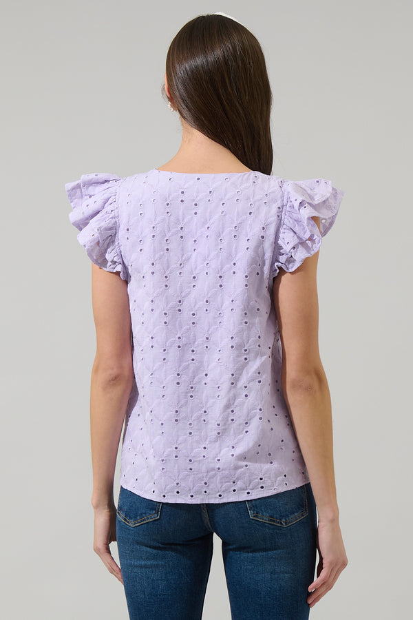 Sugarlips Hayley Eyelet Seni Ruffle Top