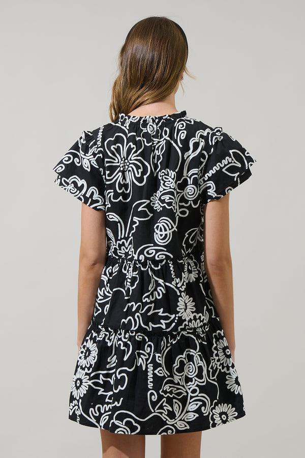 Sugarlips Haylie Floral Empire Tiered Mini Dress