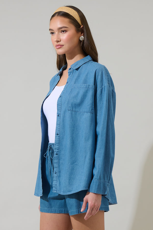 Sugarlips Haysville Chambray Button Up Shirt