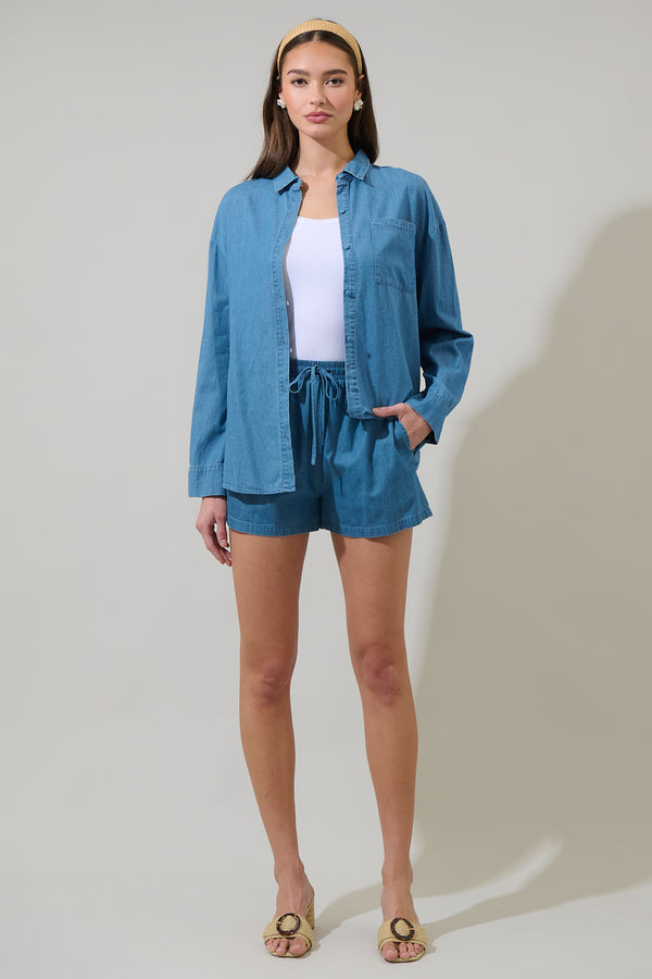 Sugarlips Haysville Chambray Button Up Shirt
