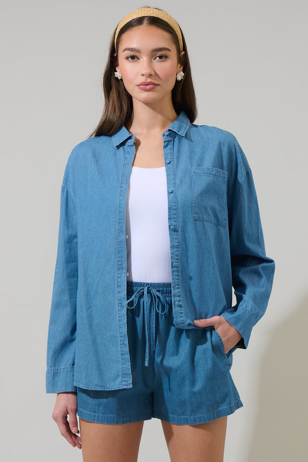 sugarlips Haysville Chambray Button Up Shirt