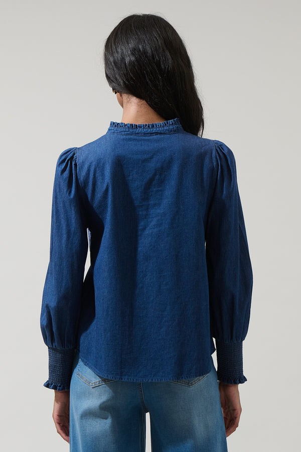 Sugarlips Haysville Denim Button Down Top