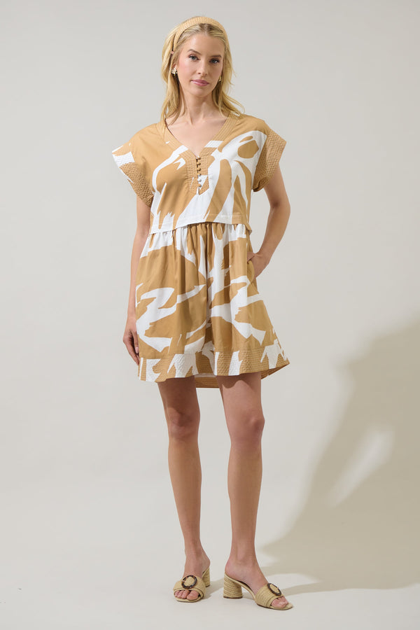 Sugarlips Hazel Abstract Jolene Trapeze Mini Dress