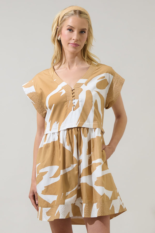sugarlips Hazel Abstract Jolene Trapeze Mini Dress