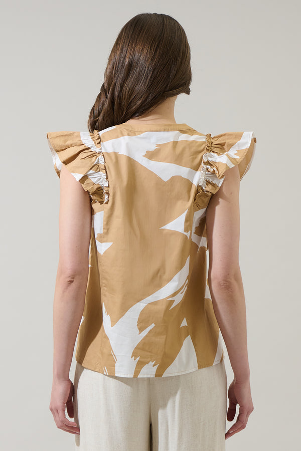 Sugarlips Hazel Abstract Vance Button Front Blouse