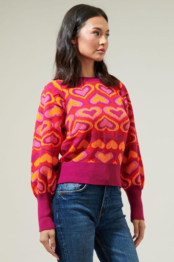 Sugarlips Heartbeat Crew Neck Sweater