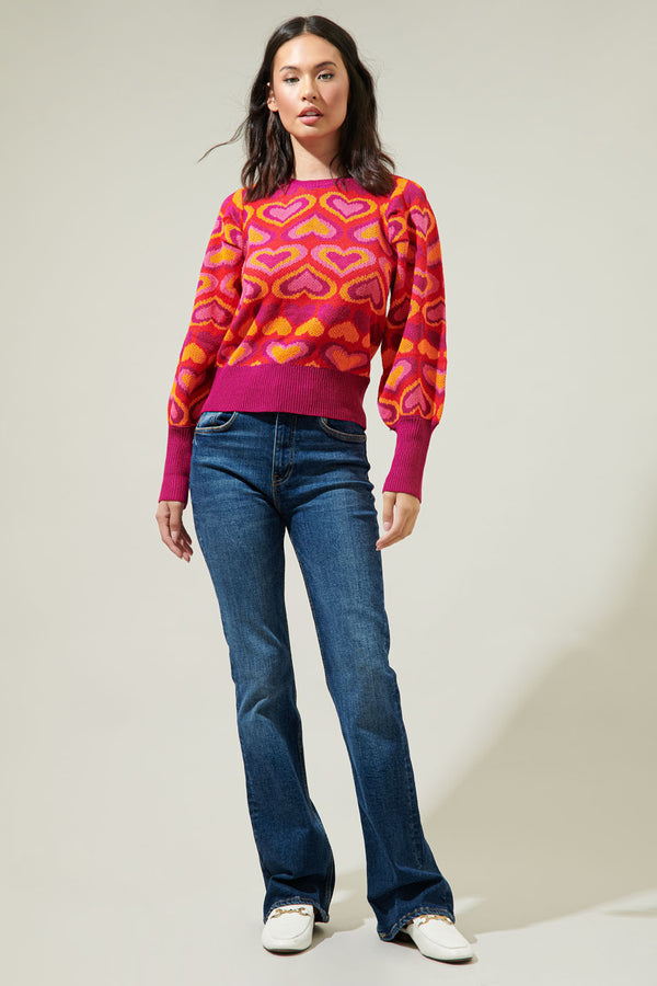 Sugarlips Heartbeat Crew Neck Sweater