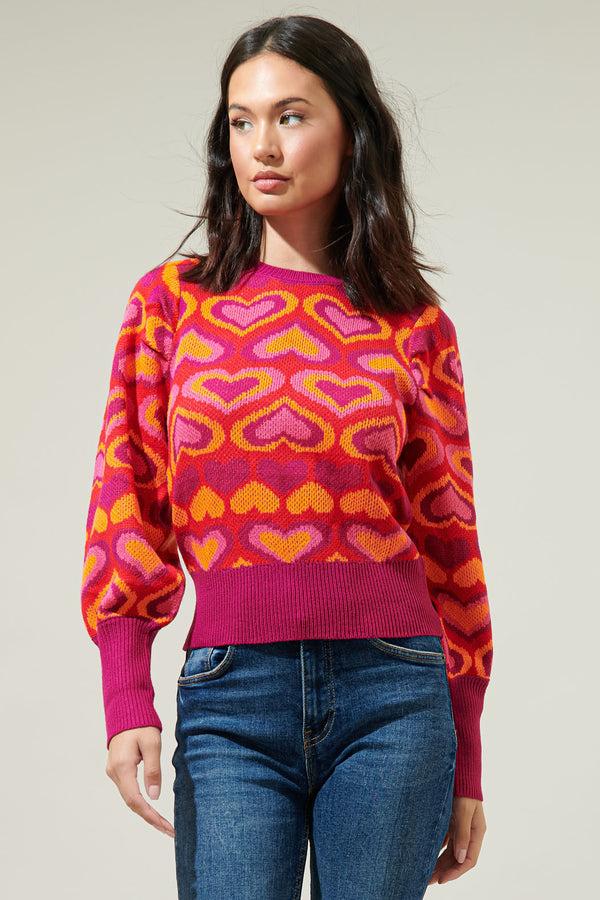sugarlips Heartbeat Crew Neck Sweater