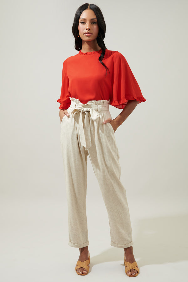 Sugarlips Heartbreaker Bell Sleeve Ruffle Blouse